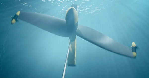Turbine to như máy bay phản lực “lội” ngược dòng hải lưu để tạo ra điện