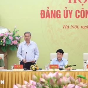 Tổng Bí thư Tô Lâm dự Hội nghị Đảng ủy Công an Trung ương 6 tháng đầu năm 2025